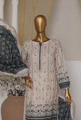 HZ Textiles Khaddar Embroidered Unstitched 3 Piece Suit PKP-08 - Winter Collection