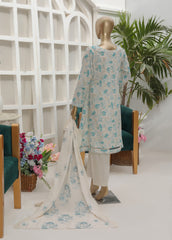 HZ Textiles Premium Dhagakari Collection Unstitched 3 Piece PDK-48- Summer Collection