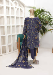 HZ Textiles Premium Dhagakari Collection Unstitched 3 Piece PDK-46- Summer Collection