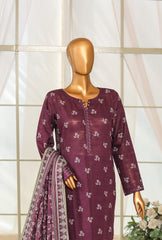 HZ Textiles Premium Khaddar Unstitched 3 Piece Suit PKP-102B - Winter Collection