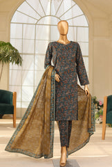 HZ Textiles Premium Khaddar Unstitched 3 Piece Suit PKP-104A - Winter Collection
