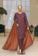 HZ Textiles Premium Khaddar Unstitched 3 Piece Suit PKP-104B - Winter Collection