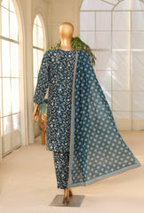 HZ Textiles Premium Khaddar Unstitched 3 Piece Suit PKP-105B - Winter Collection