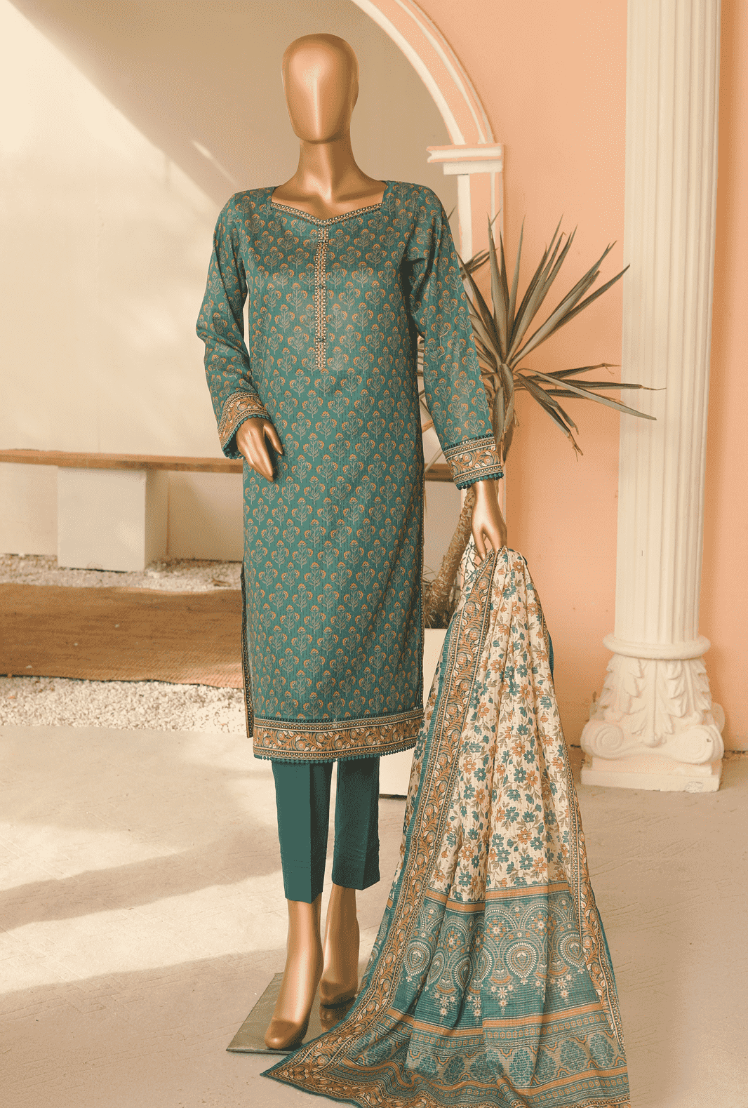 Digital Printed Collection by HZ Textile 3 Piece Lawn Suit Unstitched PPC-117- Summer Collection
