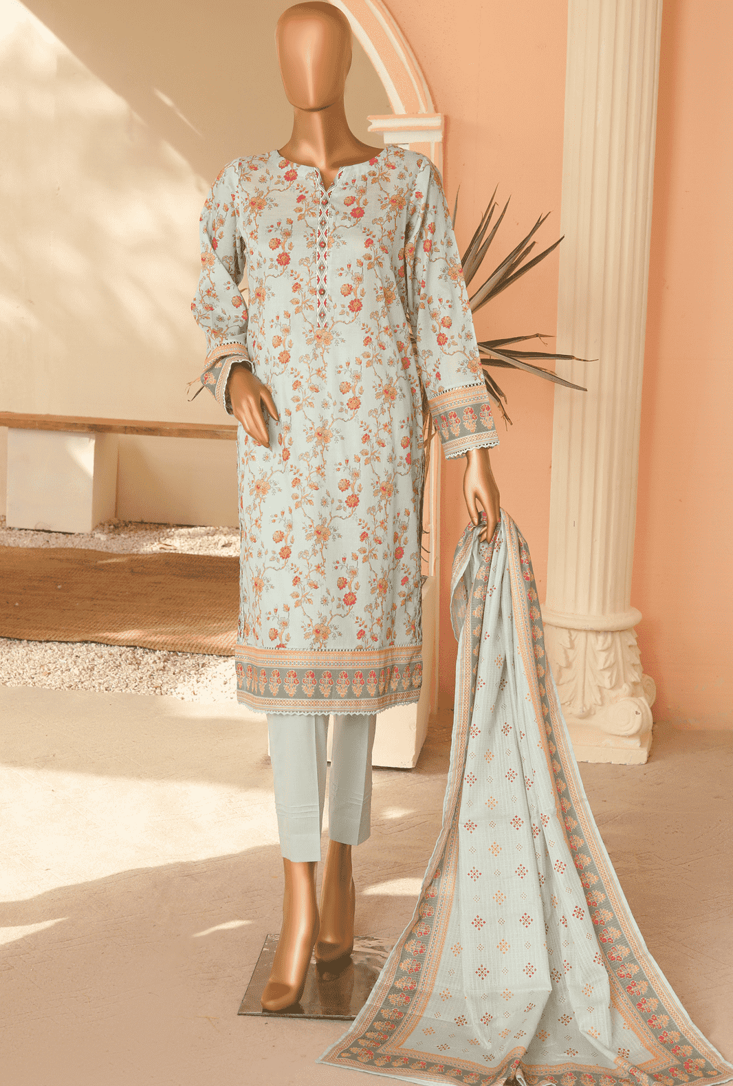 Digital Printed Collection by HZ Textile 3 Piece Lawn Suit Unstitched PPC-119- Summer Collection