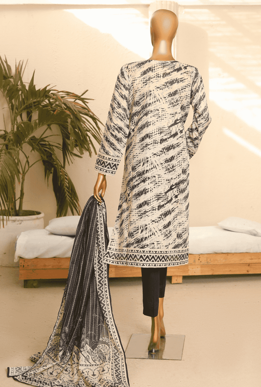 Digital Printed Collection by HZ Textile 3 Piece Lawn Suit Unstitched PPC-121- Summer Collection