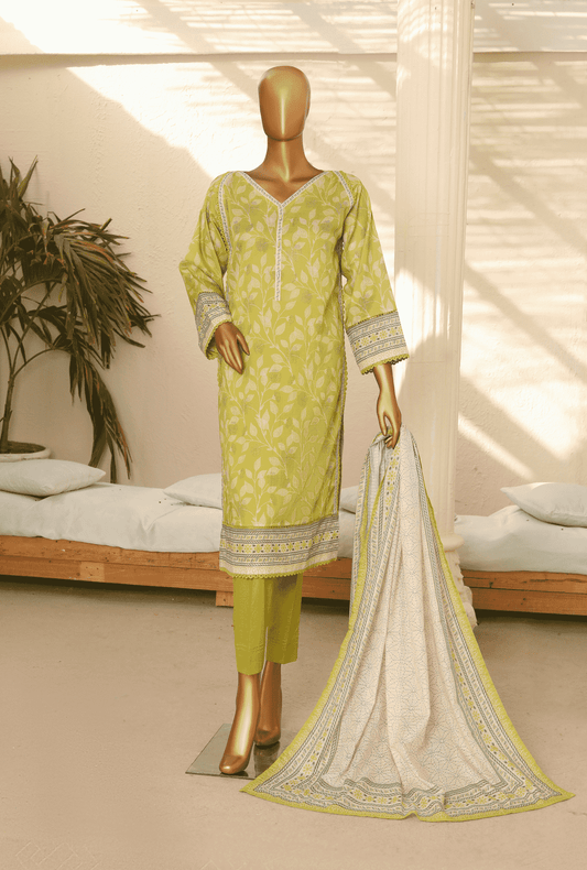 Digital Printed Collection by HZ Textile 3 Piece Lawn Suit Unstitched PPC-127- Summer Collection