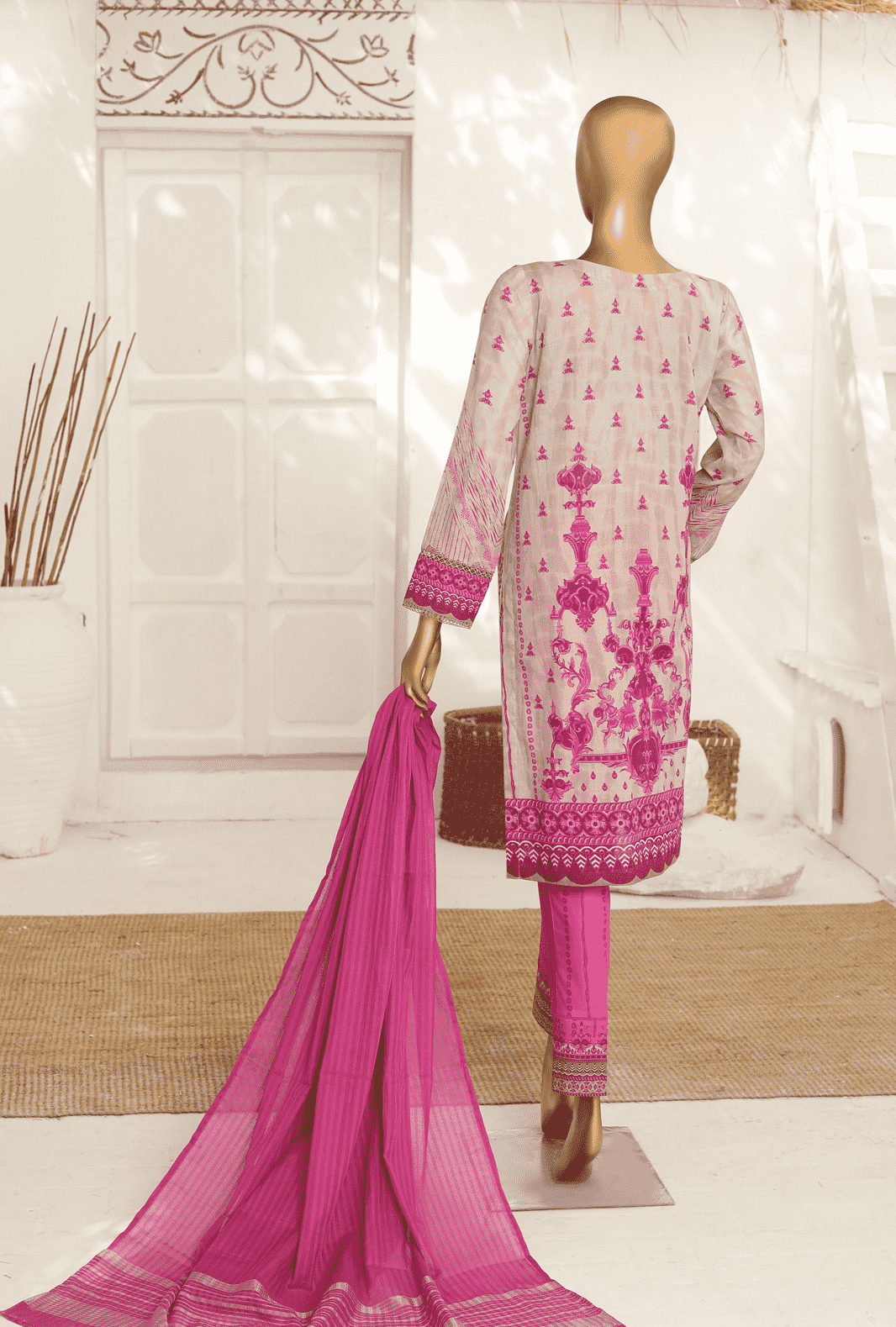 Vital Glam Embroidered Collection by HZ Textile 3 Piece Lawn Suit Unstitched VGE-49- Summer Collection