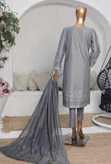 HZ Textiles Valencia Jacquard Unstitched 3 Piece Suit VJ-07 - Winter Collection