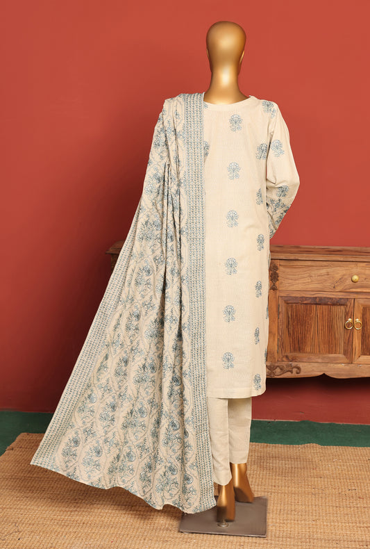 Karandi Embroidered Collection Unstitched 3 Piece Suit KSC-01- Winter Collection
