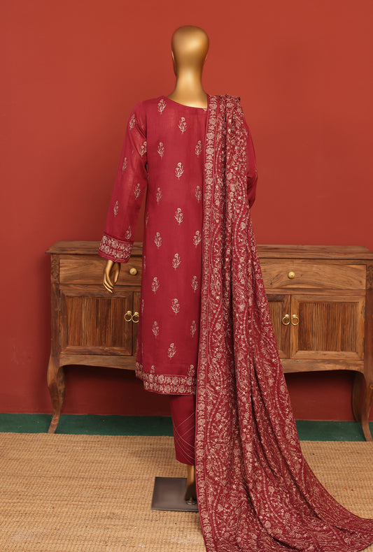 Karandi Embroidered Collection Unstitched 3 Piece Suit KSC-06- Winter Collection
